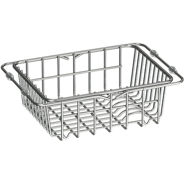 SHISUYAN Égouttoir à Vaisselle Extensible Égouttoir à Vaisselle Porte-Ustensiles Égouttoir d'Évier en Acier Inoxydable