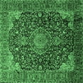 thumbnail image 1 of Ahgly Company Indoor Square Medallion Emerald Green Traditional Area Rugs, 3' Square, 1 of 4
