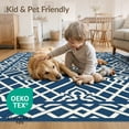 thumbnail image 4 of ODIKA 8'x10' Washable Area Rug Non-Shedding, Easy Care, Front Ornamental Door Grid Featuring Repeating Entrance Bedside for King Size Bedroom Under Bed, Master Suite, 4 of 7
