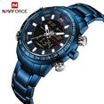 thumbnail image 3 of Temporizador NAVIFORCE NAVIFORCE Luxury Dual Display Digital Quartz Men Watch Reloj deportivo de acero inoxidable luminoso Reloj cronógrafo Water-Proof Man Clock + Caja de regalo NAVIFORCE Temporizador, 3 of 7
