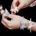 thumbnail image 4 of Fashion Brand Cubic Zircon Butterfly Shape Big Rose Gold Bangle Ring Jewelry Set, 4 of 9