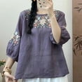thumbnail image 2 of Tops for Women Trendy Graphic Tee Fitted Tunic Womens Thick Tee Shirts Floral T Shirts Women Silk Shirt plus Plane Shirt Cute Teen Girls Lace Back Blouse Womens Tall Casual Fit Clothe Purple XL, 2 of 3