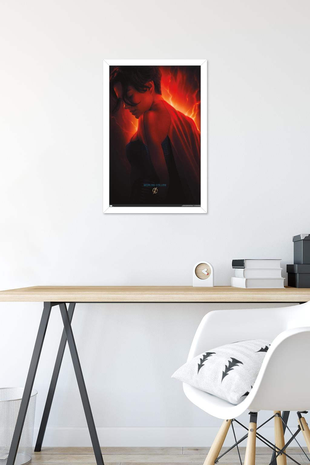 DC Comics Movie The Flash - Supergirl One Sheet Wall Poster, 14.725" x 22.375" Framed