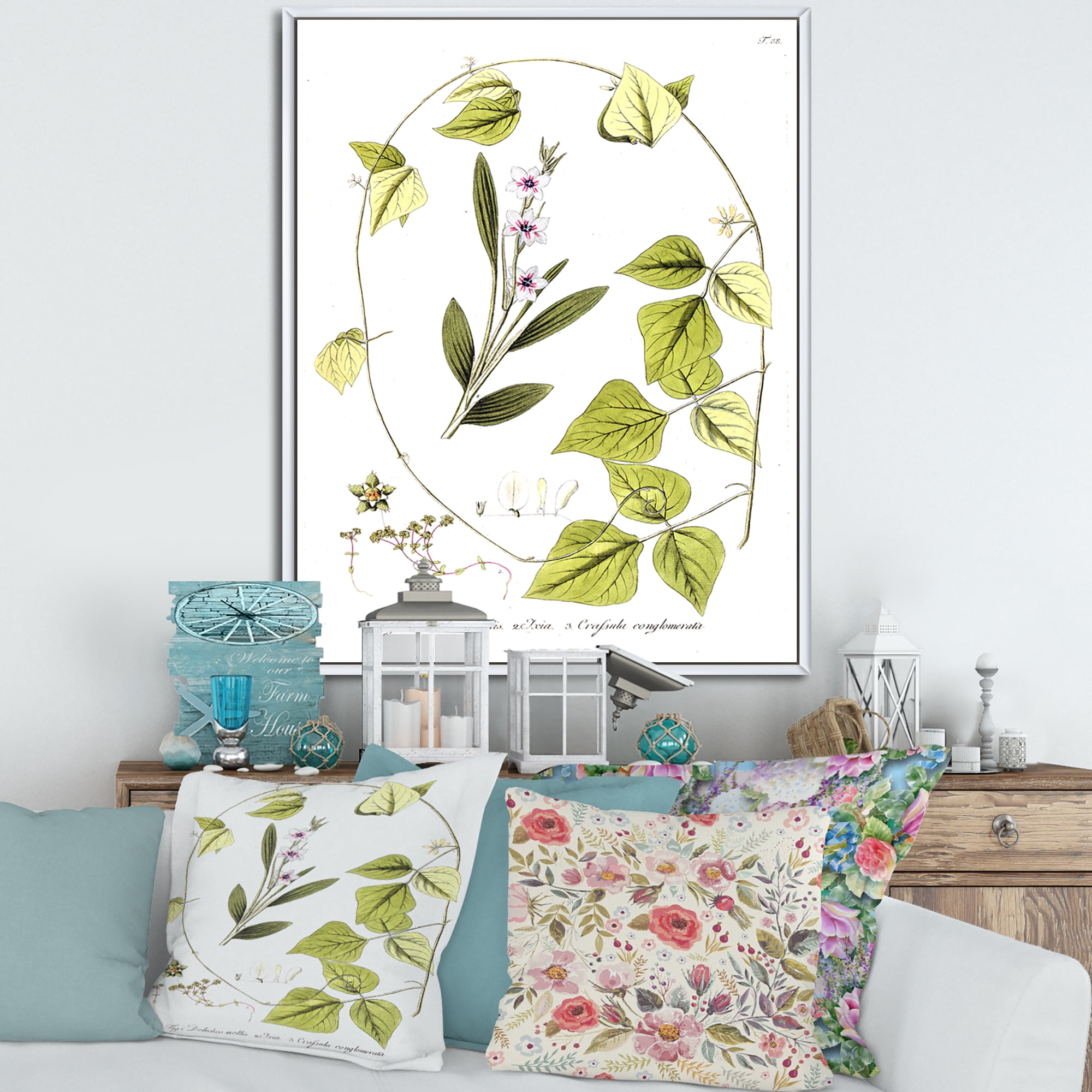 Designart 'Ancient Botanicals XXI' Traditional Framed Canvas Wall Art Print