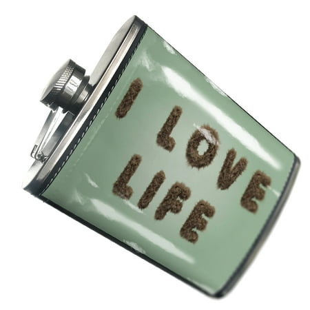 

NEONBLOND Flask I Love Life Furry Teddy Bear Letters