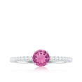 thumbnail image 5 of Rosec Jewels Natural Pink Tourmaline Promise Engagement Ring for Women - Pink Tourmaline Diamond Ring - 5 mm - AAA Quality, 10K White Gold, US 8.50, 5 of 9