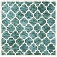 thumbnail image 2 of Safavieh Himalaya Carmella Distressed Wool Area Rug, Turquoise/Ivory, 6' x 6' Square, 2 of 8