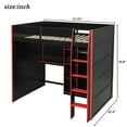 thumbnail image 2 of Harper & Bright Designs Full Size Gaming Loft Bed with Desk & RGB Lights, Full Wood Loft Bed Frame with Wardrobe and Storage Compartments, Red, 2 of 16