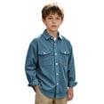 thumbnail image 6 of Xdegoge Toddler Boys Corduroy Button Down Shirts Long Sleeve Casual Shacket Jackets with Chest Pockets Fall Winter Outerwear Tops, Size 4T, 6 of 7