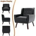 thumbnail image 5 of UIXE Faux Leather Accent Chair Comfortable Armchair Modern Upholstered Living Room Chair, Black, 5 of 7