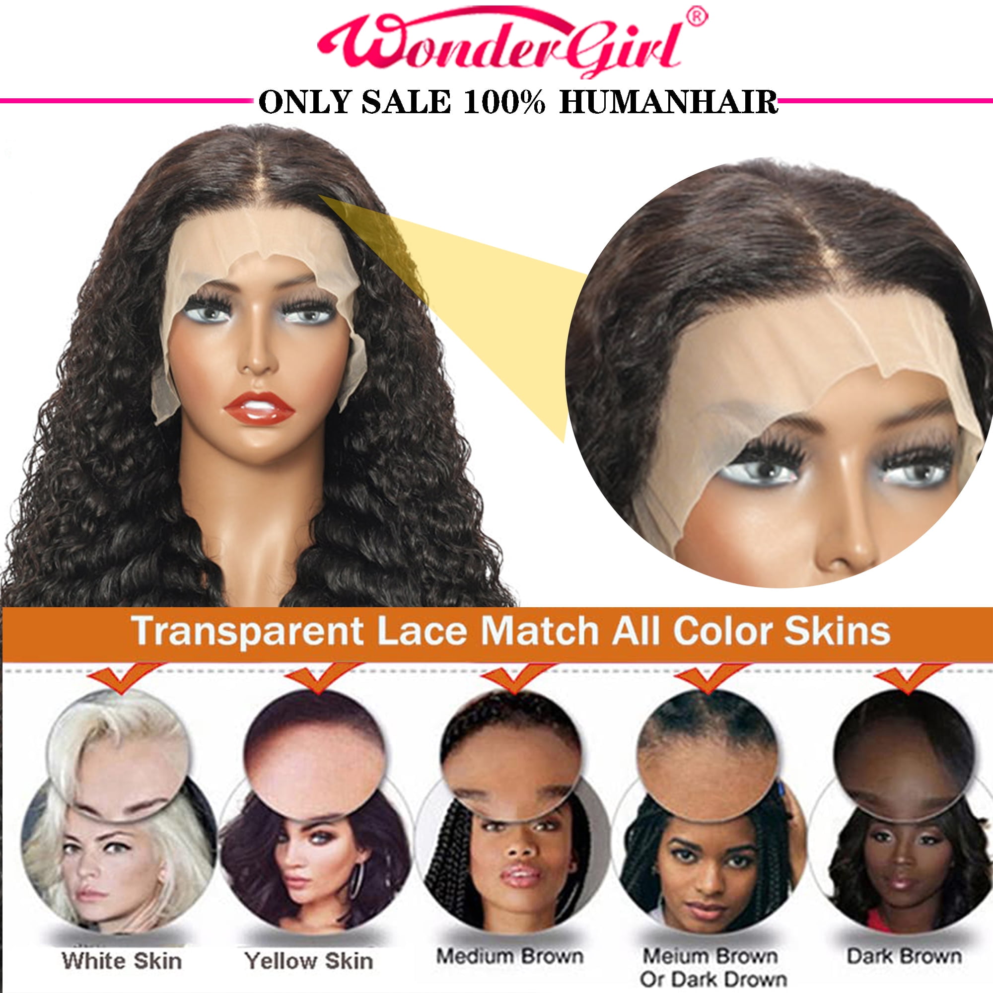 Deep Wave Lace Front Wigs Human Hair For Women Natural black 13x6x1 T Part Hd Transparent Lace