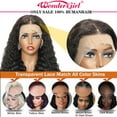 thumbnail image 6 of Wonder Girl Hair 34"Deep Wave Lace Front Wigs Human Hair For Black Women Natural black 13x6x1 T Part Hd Transparent Lace, 6 of 10