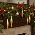 thumbnail image 2 of Northlight 8ct Gold Shatterproof 4-Finish Christmas Finial Drop Ornaments 6" (152mm), 2 of 3