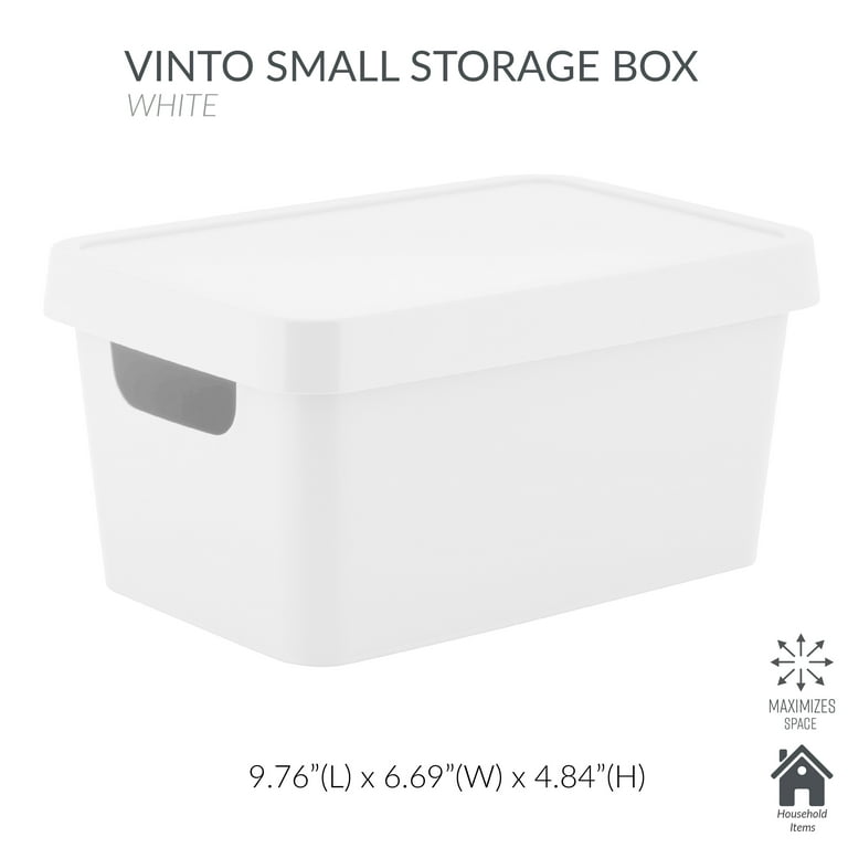 Simplify Small Vinto Storage Box with Lid in White