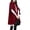 Wine Red, variant on Joernso Women Winter Coat Solid Color Ruffle Formal Elegant Big Hem Midi Length Long Sleeves Cardigan Stand Collar Lady Cloak Coat for Dating