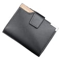 thumbnail image 4 of Cartera de cuero con botón y cremallera para hombre, cartera estándar, 4 of 9