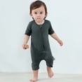 thumbnail image 5 of Fesfesfes Baby Bodysuit Short Sleeve Zipper Romper Soft Breathable 1 Piece Outfit Comfortable Toddler Clothes for Boys Girls Casual Wear Home Wear Holiday Playwear(Dark Gray,0-3 Months), 5 of 9