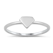 Geometric Diamond-Shape Statement Ring .925 Sterling Silver Band Jewelry Female Male Unisex Size 5