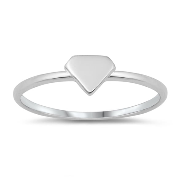Geometric Diamond-Shape Statement Ring .925 Sterling Silver Band Jewelry Female Male Unisex Size 5
