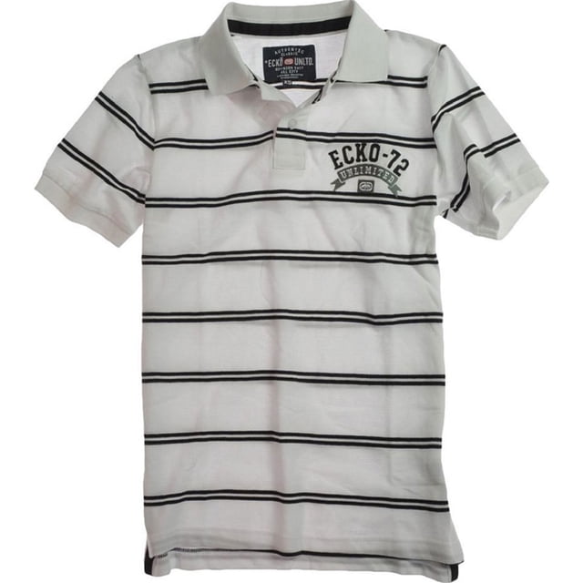 Ecko Unltd. Polo de rugby con raya en el pecho izquierdo SS para hombre, blanco, XX-Large