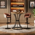 thumbnail image 6 of Round Bar Table, 37.4" H Bar Height Table with Curved Metal Base, High Top Cocktail Pub Stand, 6 of 6