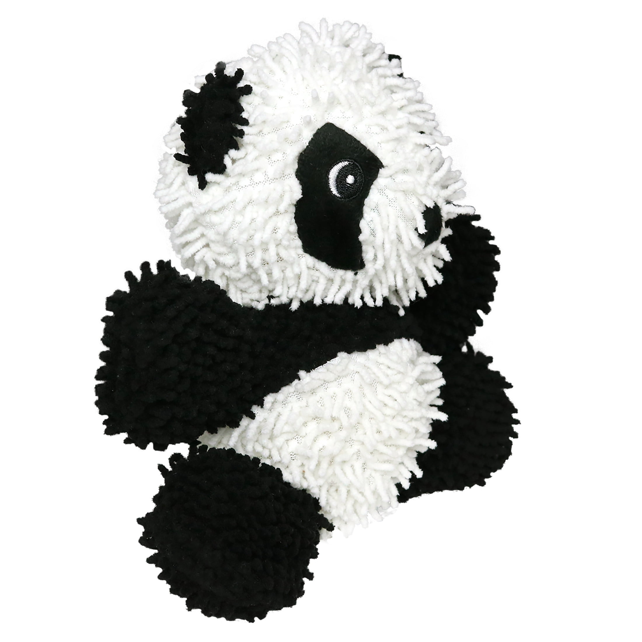 Mighty Microfiber Ball Med Panda Durable Plush Squeaky Dog Toy