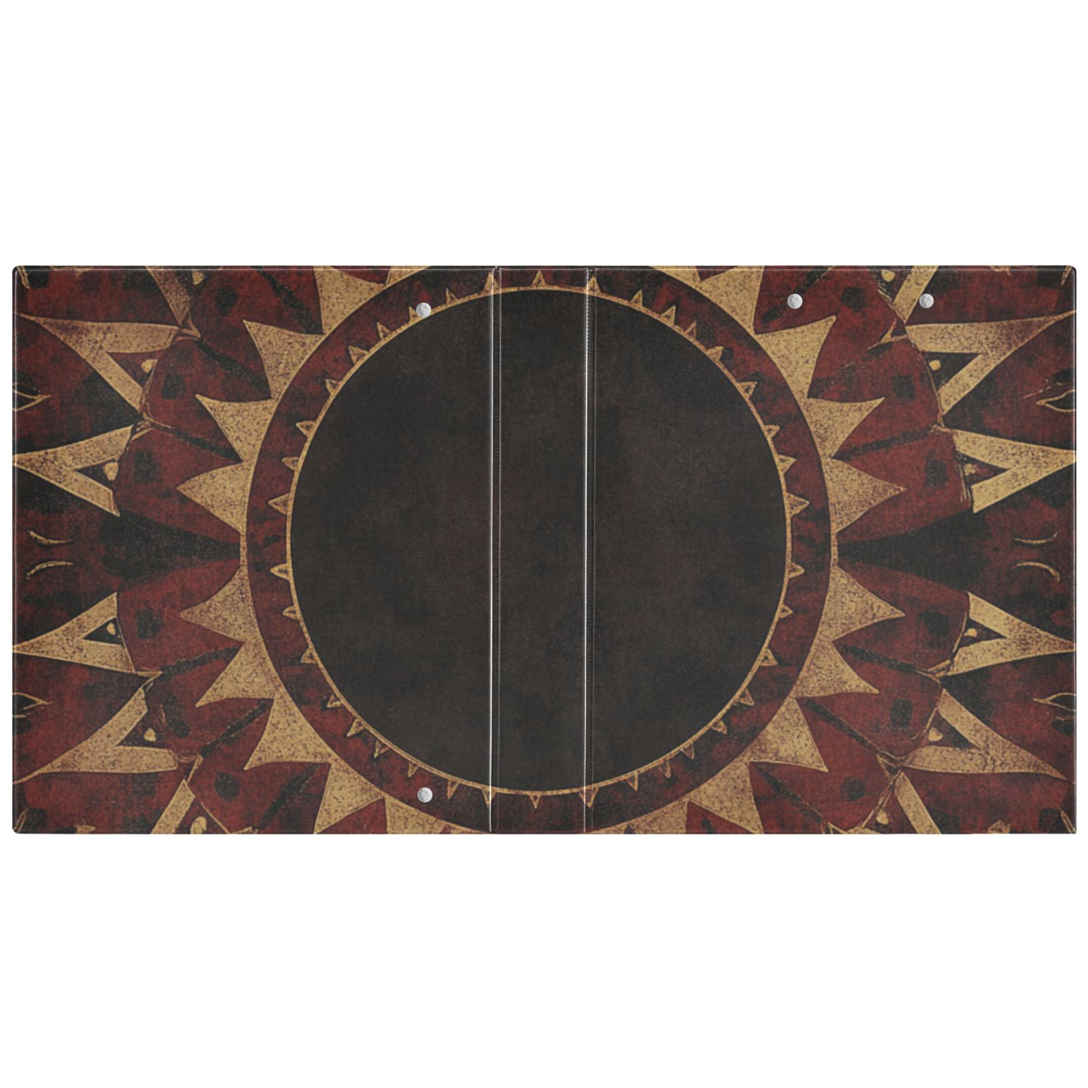 Intricate Geometric 3 Ring Binders 1.5 inch Hardcover File Folders with Interior Pockets A4 Size Organizer for School Office Hospital