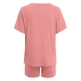 thumbnail image 5 of YDFCWXW Two Piece Outfits for Women Lounge Sets Button Down Top and Shorts Set Sweatsuits with Pockets (Pink, XS), 5 of 5