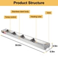 thumbnail image 5 of Food Warmer Lamp – Infrared Overhead – Commercial Stainless Steel – Strip Heater with Drip Tray – 304 Heating Element – Restaurants, Kitchens & Buffets- Silver,  1520×150×66mm， 1500W, 5 of 5