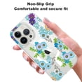 thumbnail image 3 of Rosebono For iPhone 14 Plus Case Compatible with MagSafe, Bling IMD Blue Flower Ultra Transparent Fashion Cute Colorful Skin Cover Shockproof Case for iPhone 14 Plus, 3 of 5
