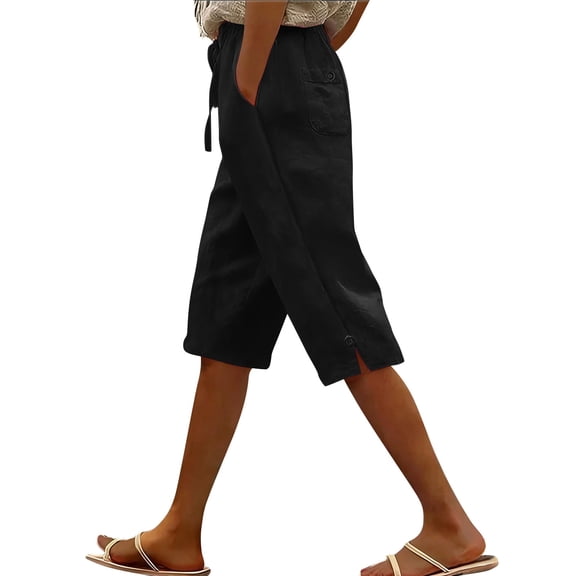 HAPIMO Women's Shorts With Pockets Summer Style Casual Style Perfect For Casual Outings And Events Style Black L