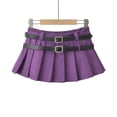 thumbnail image 3 of New Retro Work Skirt Women's Pleated Skirt Belt Skirt-Khaki-XS, 3 of 5