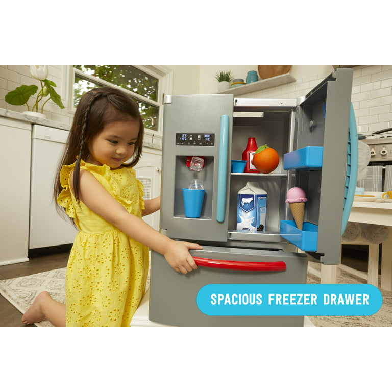 Little Tikes primer refrigerador, refrigerador de juguete con dispensador  de hielo para niños, juego de cocina con accesorios, juguete único