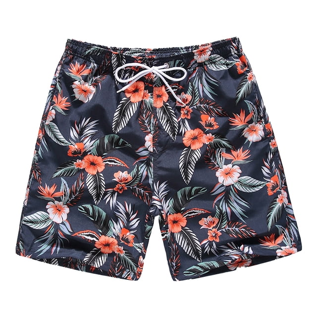 Pantalones de playa de secado rápido para hombre, pantalones de cinco piezas, pantalones de baño, pantalones cortos casuales grandes estampados