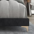 thumbnail image 6 of Home Design Samantha Queen Bed Frame with Foam-Filled Headboard and Gold-Tone Bracket Feet, Black, Easy Assembly, 6 of 7