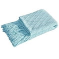thumbnail image 2 of Fennco Styles Rhombus Diamond Knit Modern Fringe Throw 50"W x 60"L - Aqua Geometric Throw Blanket for Sofa, Couch, Living Room, Bedroom Décor and Holiday Gifts, 2 of 2