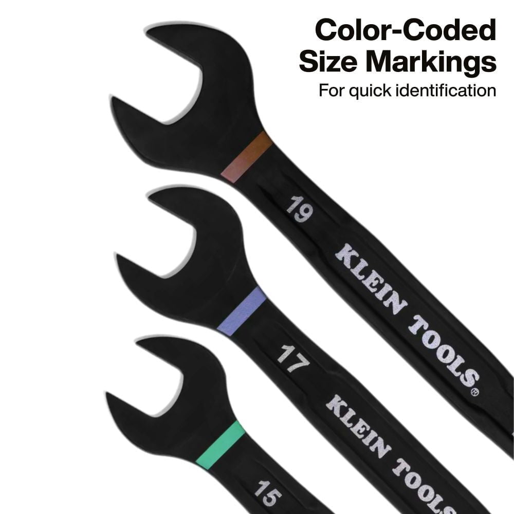 Klein Tools Ratcheting Combination Wrench Set Metric 8 Pieces