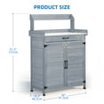 thumbnail image 6 of Dextrus 51.5″H Outdoor Potting Bench Table, All Weather Wooden Storage Cabinet with Drawer and Removable Plate, Gray, 6 of 6
