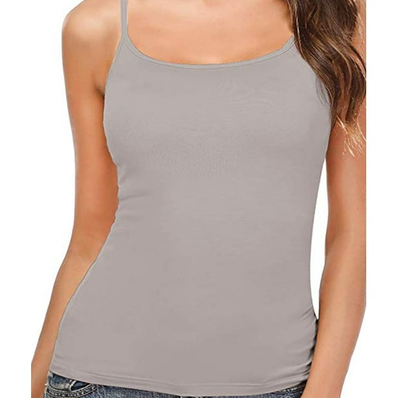 MISS MOLY Women Camisole Shelf Bra with Adjustable Strap Stretch Tank Top Basic Layering Cami Top for Daily Wearing