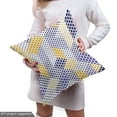 thumbnail image 5 of Ambesonne Geometric Fabric by the Yard Upholstery, Cube-Formed Dots Pattern, 3 Yards, Earth Yellow and Dark Blue, 5 of 5