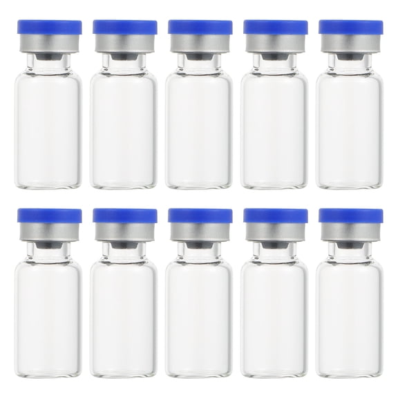 COSMOBETTY Glass Liquid Containers Transparent Aluminium 50Pcs 1.5In Capacity 3Ml