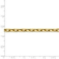 thumbnail image 5 of Real 14kt Yellow Gold 4.9mm Semi-solid Diamond Cut Open Link Cable Chain; 18 inch; for Adults and Teens; for Women and Men, 5 of 5