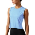 thumbnail image 2 of NELEUS Womens Workout Tank Tops Athletic Crop Top Loose Fit Yoga Shirts Quick Dry Sleeveless,Sea Blue,US Size M, 2 of 10