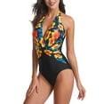 thumbnail image 1 of Traje de Baño de una Pieza de Verano para Mujer Traje de Baño sin Espalda Estampado con Cuello en V Causal para Piscina de Playa ANGGREK Otros, 1 of 8