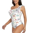 thumbnail image 3 of Picia Cute Koala Pattern Women's One Piece Swimsuits,One Shoulder Swimwear Asymmetric ,Ruffle Monokinis Bathing Suits,High Waisted Flattering Bathing Suits-Small, 3 of 8