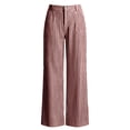 thumbnail image 7 of Fashion Striped Linen Pants for Women High Waisted Straight Leg Palazzo Trousers Casual Wide Leg Pant with Pockets, 7 of 7