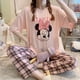 thumbnail image 2 of Pijamas De Verano Para Mujeres Adultos , Pantalones De Manga Corta De Las , Dulce Y Lindo De Dibujos Animados Coreano Servicio A Domicilio Traje 2/pce Conjunto, 2 of 4