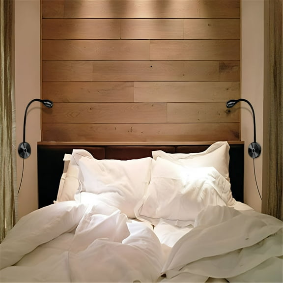 HIBIBUD LED light Bedside Reading Light,Minimalist LED Bed Reading Lamp Dimmable Switch Headboard   A