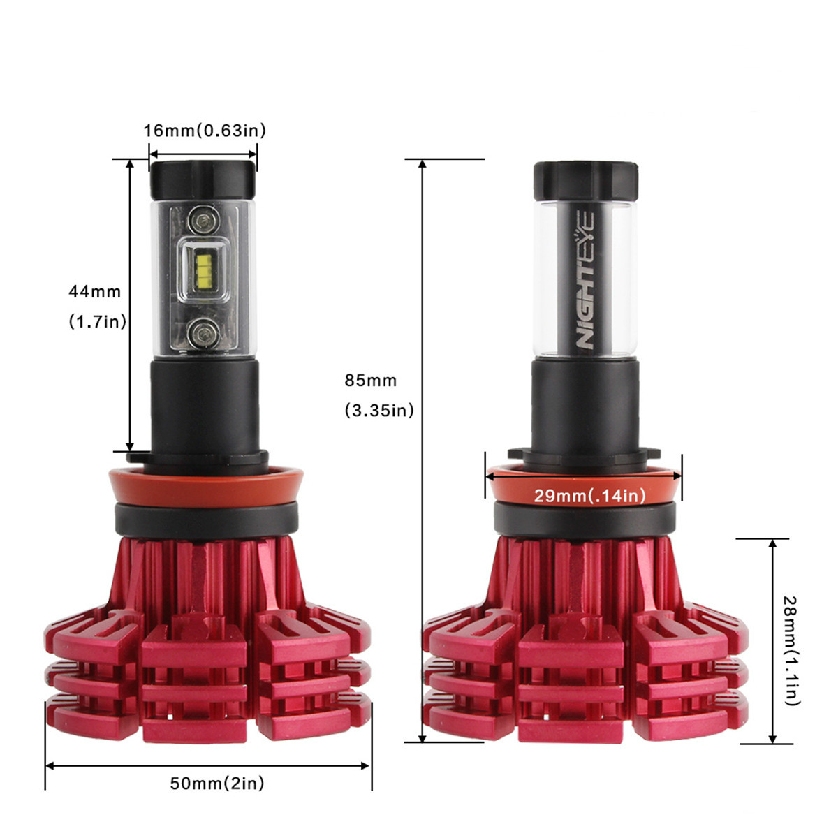 2x Super Bright H11 LED Headlight Kit Head Light Bulbs 60W 10000LM