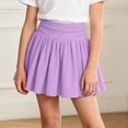 thumbnail image 6 of Fesfesfes Girls Ribbed Skort with Built-in Shorts High Waist Solid Color Casual A-Line Mini Skirt for School Sports and Daily Wear, Stretchy Activewear for Kids Ages 5-16 Years, 6 of 8